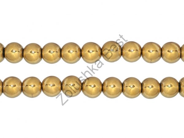 Бусины гематита золотого 6 мм, круглые, натур., 75 шт  в Санкт-Петербурге